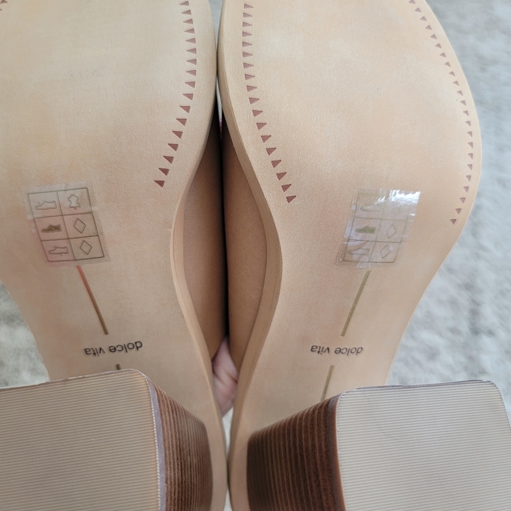 New Dolce Vita Aleeya Block Heels‎ High Heel Leather Sandals Floral Size 10 M - Picture 12 of 14